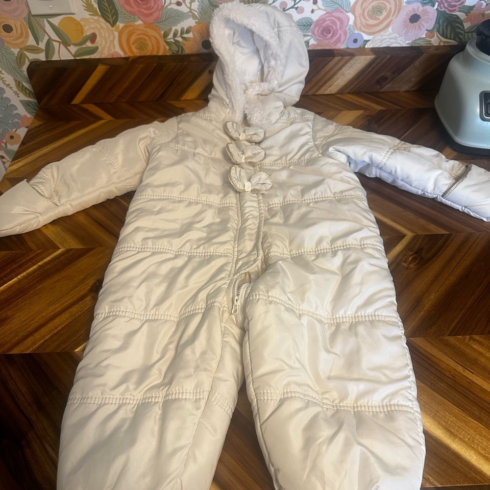 Cozy Cream Hooded Snowsuit